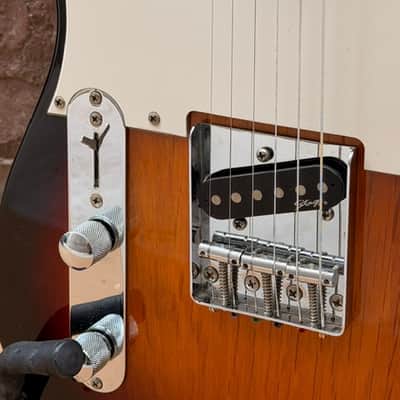 Stagg "T" Style Single-Cut Left-Handed Electric Guitar — Natural / Sunburst image 5
