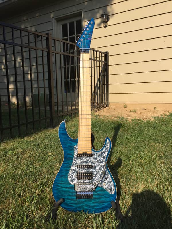 ESP Custom Shop 7 String Snapper Blue Burst image 1