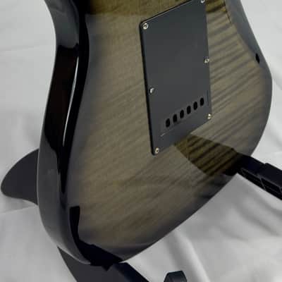 Unbranded Strat Style Electric Guitar Body - Grey / Green Flame Maple image 12