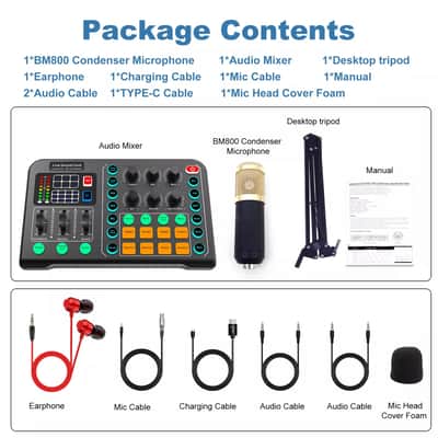 All-in-One Home Studio Recording Kit – Mixer, Condenser Microphone, and Earphones for Music image 3