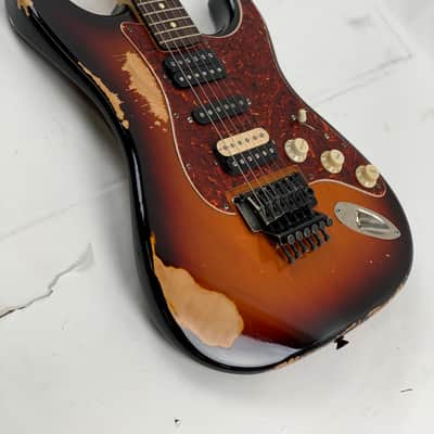 LsL Instruments Saticoy Mick Mars Tribute MM 3 Tone Sunburst Heavy Age Floyd Rose - Brand New with case image 3
