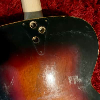 Mindboggling Silvertone Dan Electro Frankenburst image 7