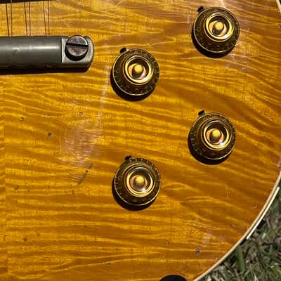 2025 Gibson Custom Shop 1959 Les Paul Standard Reissue R9 – Lemon Burst Murphy Lab Ultra Heavy Aged – Incredible Flame Top image 5