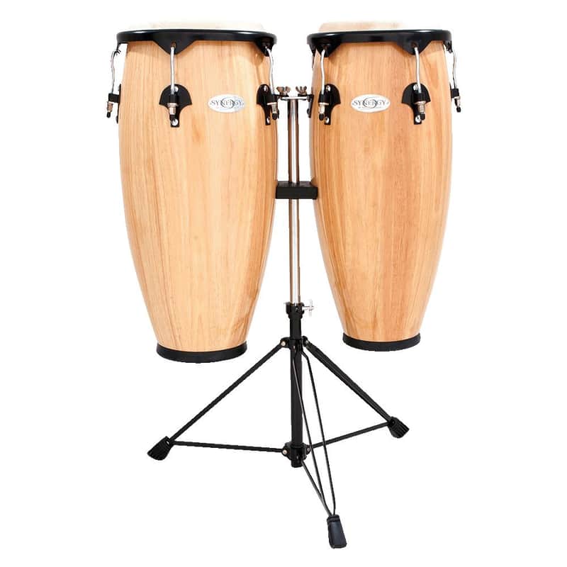 Toca Percussion Synergy Series Wood Conga Set w/Stand | Natural image 1