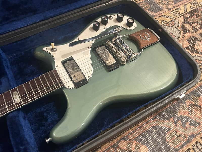 Vintage Epiphone Crestwood Custom 1964 Custom Color Pelham Blue Pacific Blue OHSC image 1