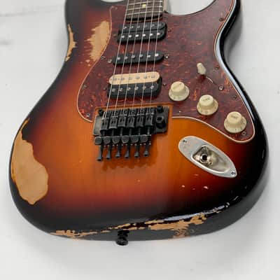 LsL Instruments Saticoy Mick Mars Tribute MM 3 Tone Sunburst Heavy Age Floyd Rose - Brand New with case image 6