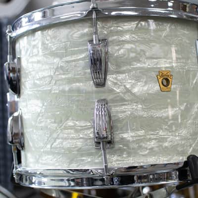 1960s Ludwig "Super Beat" White Marine Pearl Drum Kit image 12