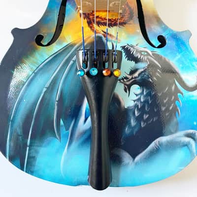 Dragon Spirit Violin 3/4 w crystal fine tuners bow case rosin strings set up image 2