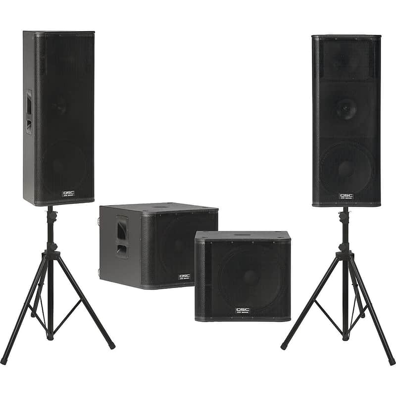 QSC KW153/ KW181 Powered Speaker Dual Sub Package image 1