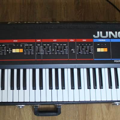 Roland Juno-6 61-Key Polyphonic Synthesizer 1982 - 1984 - Black image 2