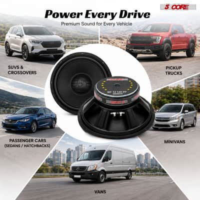 5 Core 12 Inch Car Woofer Audio Pair 400W 4Ohm Deep Bass Replacement Subwoofer for SUV Truck image 11