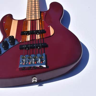 Ankh Instruments Left Hand, 4 string, Jazz Bass, Woodie, 2022, Midnight Wine image 5