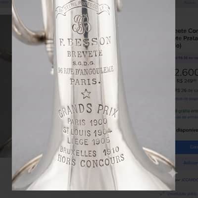 Besson Breveté Bb Cornet 1890s - Silver-Plated image 4