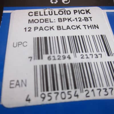 Boss BPK-12-BT Celluloid Guitar Pick Thin Black 12-Pack Buy 2, Get 1 Free! image 2