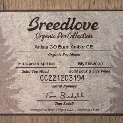 Breedlove Artista Pro Concerto Burnt Amber Acoustic Electric w/ Case Ser# CC221203194 image 9
