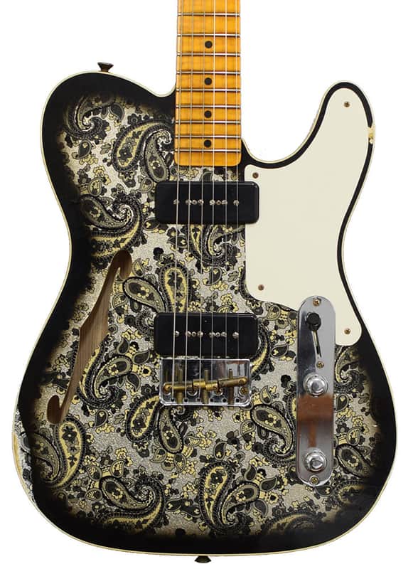Fender Telecaster Relic Dual P90 Black Paisley | Reverb