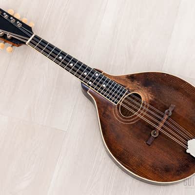 1919 Gibson Style A-2 Vintage A-Style Carved Top Mandolin Sheraton Brown w/ Faultless Case image 14