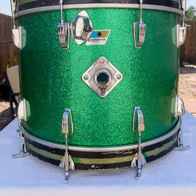 Ludwig Superclassic 14x22" Bass Drum 1970s - Green Sparkle image 3