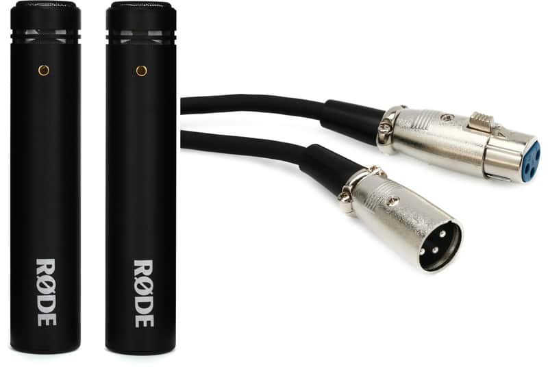 Rode M5 Small-diaphragm Condenser Microphone - Matched Pair Bundle with On-Stage Stands HW-MC12-20 Microphone Cable - 20 foot image 1