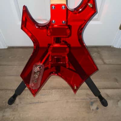 1999 BC Rich Ice Acrylic Warlock Guitar See Thru Red Lucite w OHSC image 10