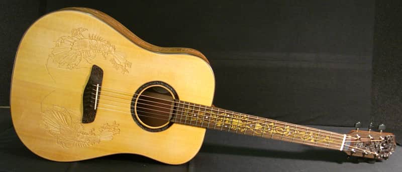 Blueberry Handmade Dreadnought Acoustic Guitar Lobster Motif - Built to Order image 1