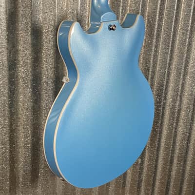 Westcreek Guitars 333 Semi Hollow Body Double Cutaway Blue #0027 Used image 9