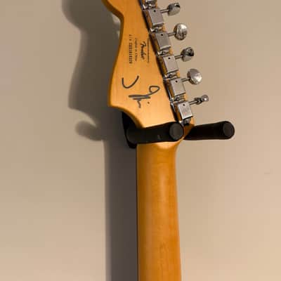 Squier J Mascis Jazzmaster upgraded fender tremolo case included - Vintage White image 4