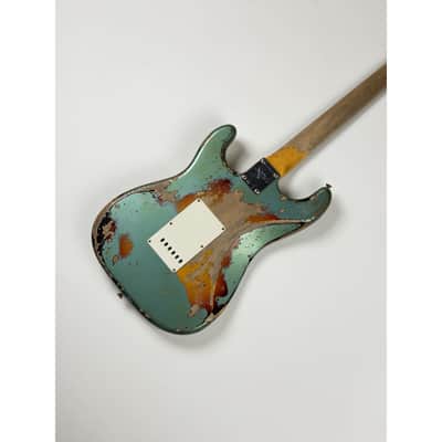 Fender CUSTOM SHOP STRATOCASTER 1965  - SUPER HEAVY RELIC SF Aged Sherwood Green Metallic over 3 Ton Sunburst image 21