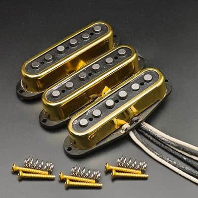 Alnico III Gold Guitar Strat Style Single Coil Pickups Set image 1