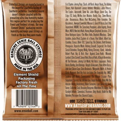 Ernie Ball 2144 Earthwood Power Slinky Phosphor Bronze Acoustic Guitar Strings (13-56) 2010s - Bronze image 2