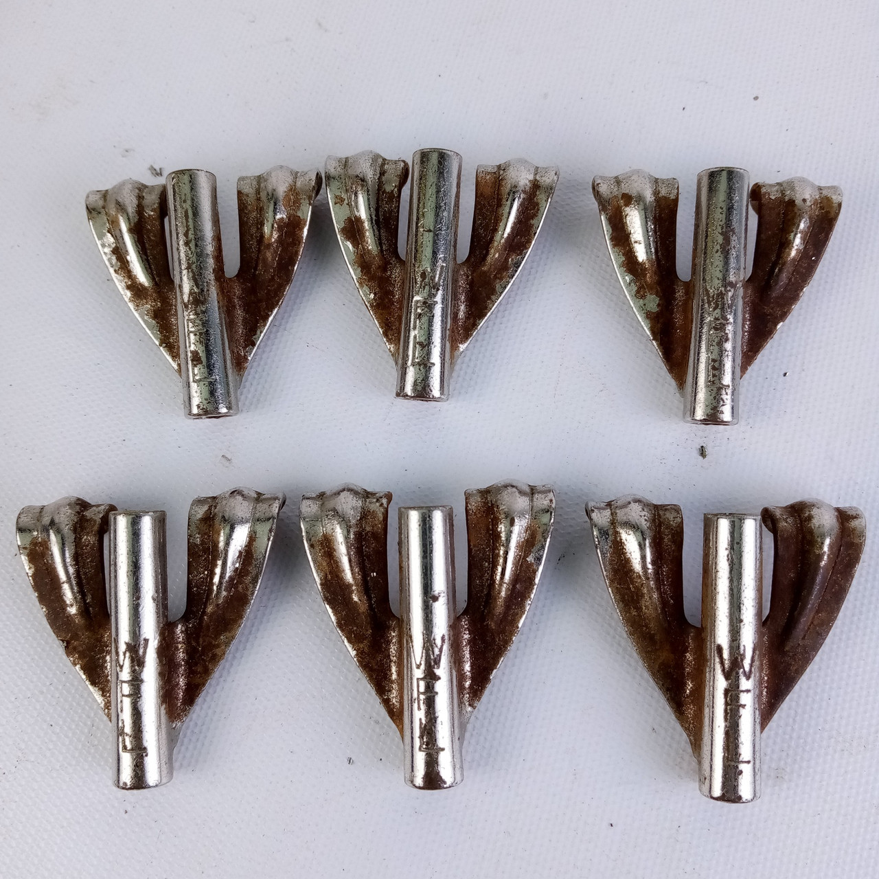 Ludwig 6x WFL-Stamped Bass Drum Tension-Rod-Claws Vintage 50s Nickel Plating USA — main photograph