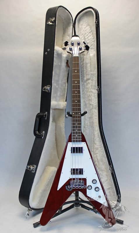 Gibson Flying V 4 String Bass Guitar Cherry Finish with Hardshell Case image 1