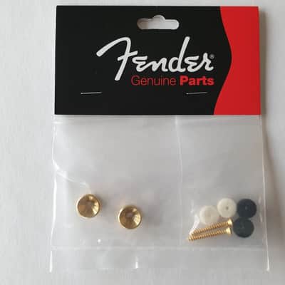 (2) Fender original vintage strap buttons gold 0018916049 image 1