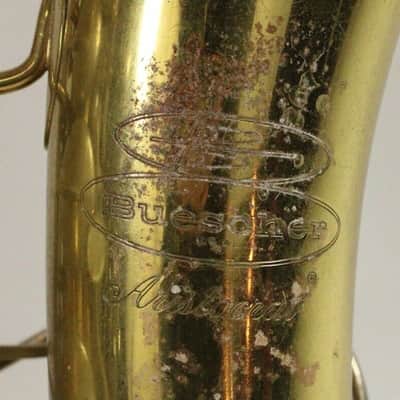 Buescher Alto Saxophone USA w/ case/neck/MP/strap, acceptable condition image 10