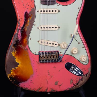 Fender Custom Shop Ltd. 60/63 Stratocaster NEW - Fiesta Red over Sunburst Heavy Relic image 3