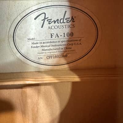 Fender FA-100 Acoustic Guitar image 3