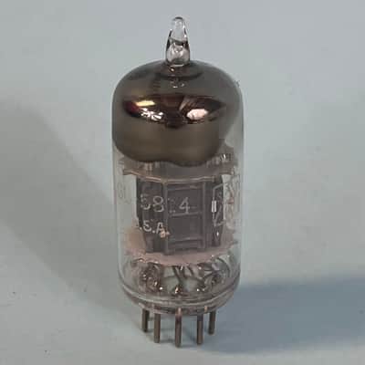 1950s General Electric 5814 12AU7 ECC82 Vintage GE Black Plate D Getter TubeT210 image 4
