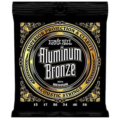 Ernie Ball 2564 Aluminum Bronze Medium Acoustic Guitar Strings, .013 - .056