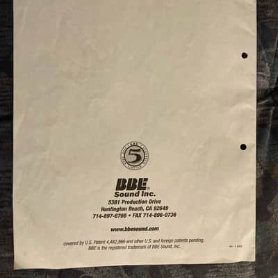 BBE 482i Sonic Maximizer Original Owners Manual / User Manual from 2002 image 2