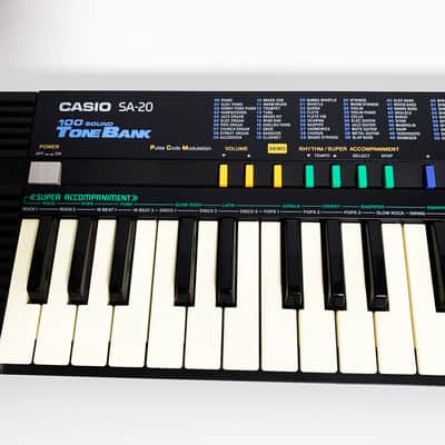 Casio SA-20 Tone Bank Mini Keyboard SA 20 Synth Drum Machine Synthesizer Audio Line Out Wham Bend image 8