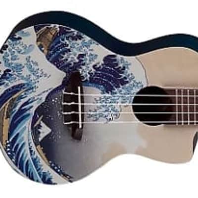 Luna Artistic Series UKE GWC Great Wave Concert Cutaway Ukulele Uke with Gigbag image 1