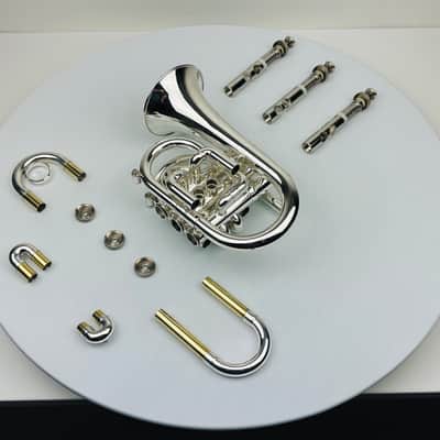 Jupiter JPT-416 Bb Pocket Trumpet that is Silver Plated and in Mint Condition! image 14