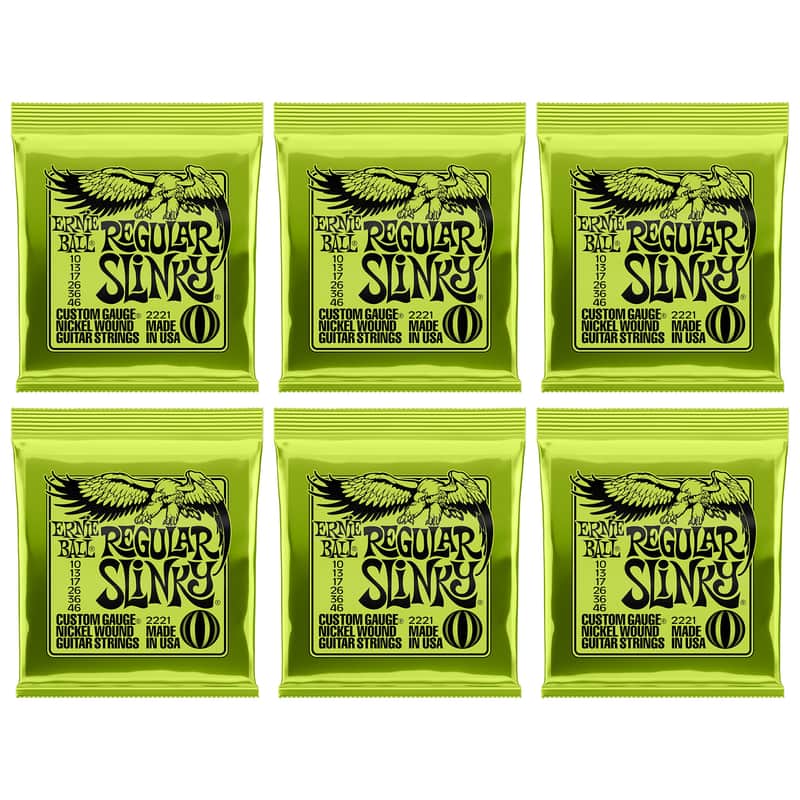 6-Pack Ernie Ball 2221 Regular Slinky Nickel Wound Electric Guitar Strings (10-46) Bild 1