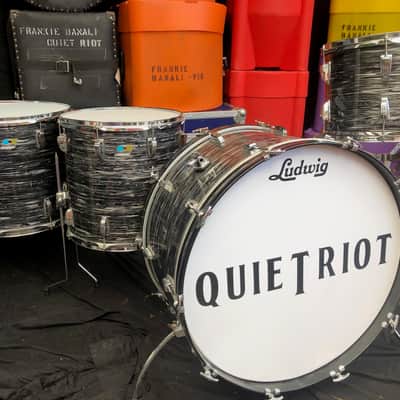 Quiet Riot - Frankie Banali's 1970s Ludwig Black Oyster 14/16/18/26 "Bonham" "Ringo" (#19) AUTHENTICATED image 1
