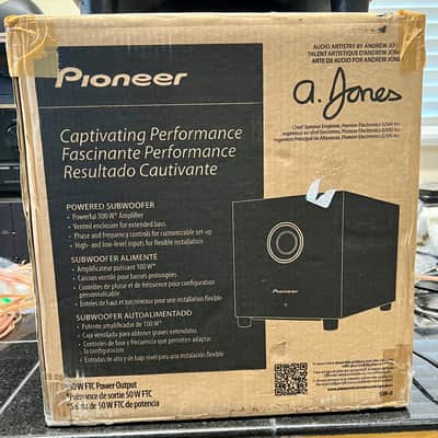 Pioneer SW-8 Andrew Jones 100W 8" Powered Subwoofer w/ Original Box; Tested image 9