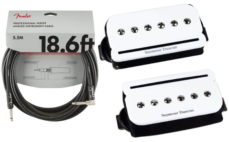 Seymour Duncan P-Rails SHPR-1s White Pickups Set P 90 Sound in Humbucker Size ( FENDER 18FT CABLE) image 1