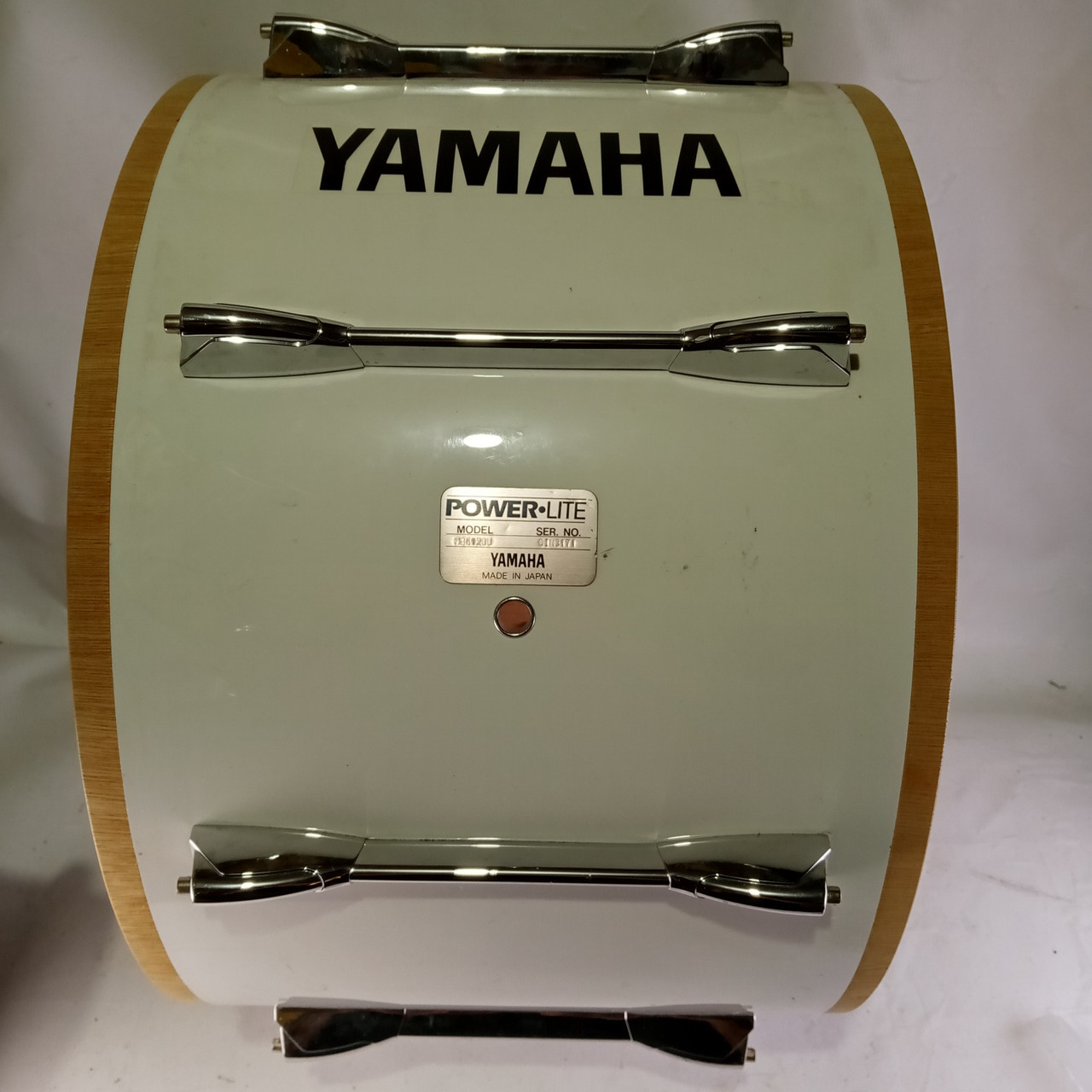 Yamaha 13x20" Powerlite Bass Drum Shell+Lugs White Wrap Japan MB6300 9Ply Birch — main photograph