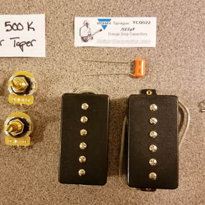 BG Pickups Pure 90 Humbucker sized P90s, Pots & Caps 2017 Black image 1