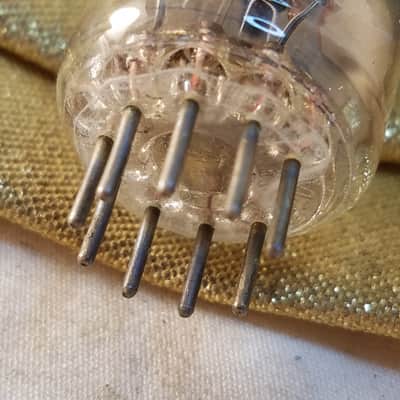 RCA 12BH7A tNOS AT1000 TESTED Vacuum Tube early half wing black plate 12BH7 dual triode 1953-1954 image 8