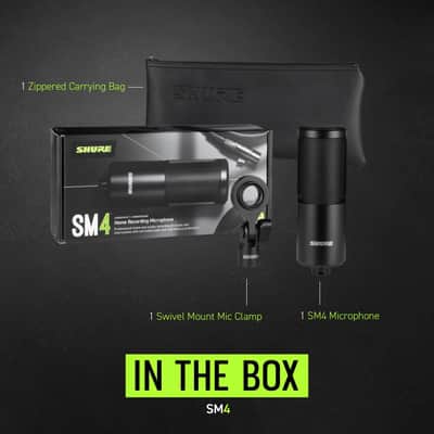Mint Shure SM4-K Studio Condenser Microphone â€“ XLR Mic for Home Studio Recording, Vocals & Instruments with Mix-Ready Sound & All-Metal Construction, Black image 2